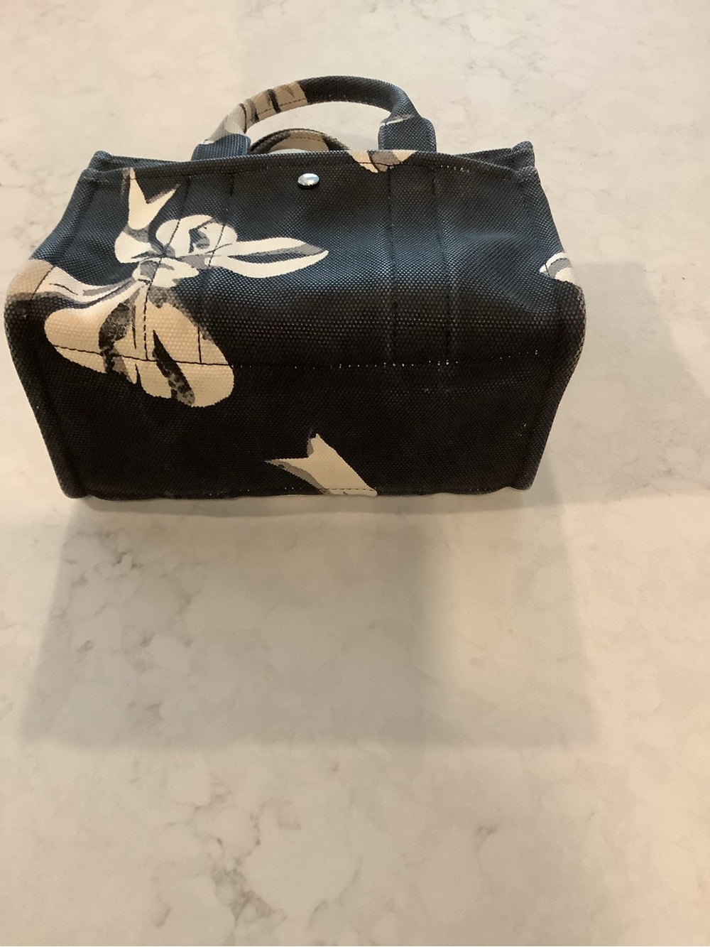 Coach Black and Cream Floral Canvas Mini Tote - Picture 3 of 12